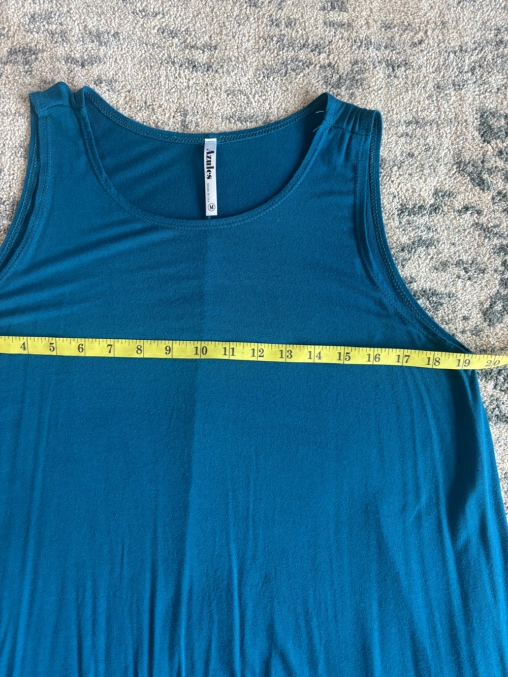 Sleeveless Teal Swing Tank Dress- - Picture 4 of 6
